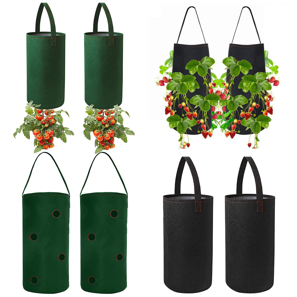 2Pcs Garden Hanging Planter Grow Bag Fruit Plant Pouch Strawberry Bag New Trendy | eBay